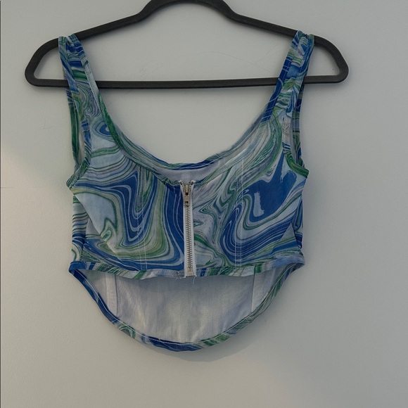 BY.DYLN Suki Corset in Blue Print - Picture 5 of 5